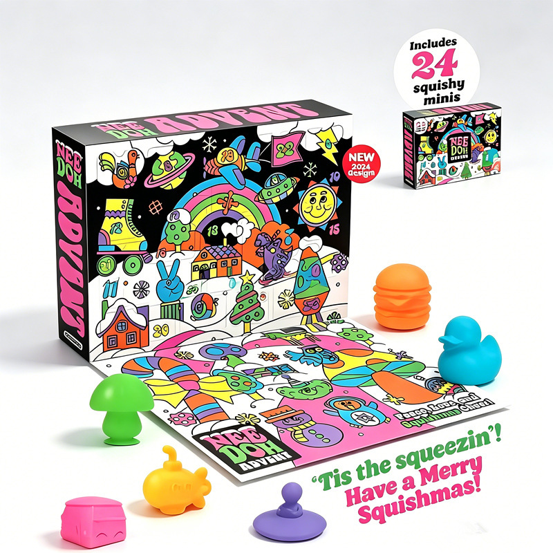 Advent Calendar Gift - Christmas 24‑Day Advent Calendar, Mini Squishy