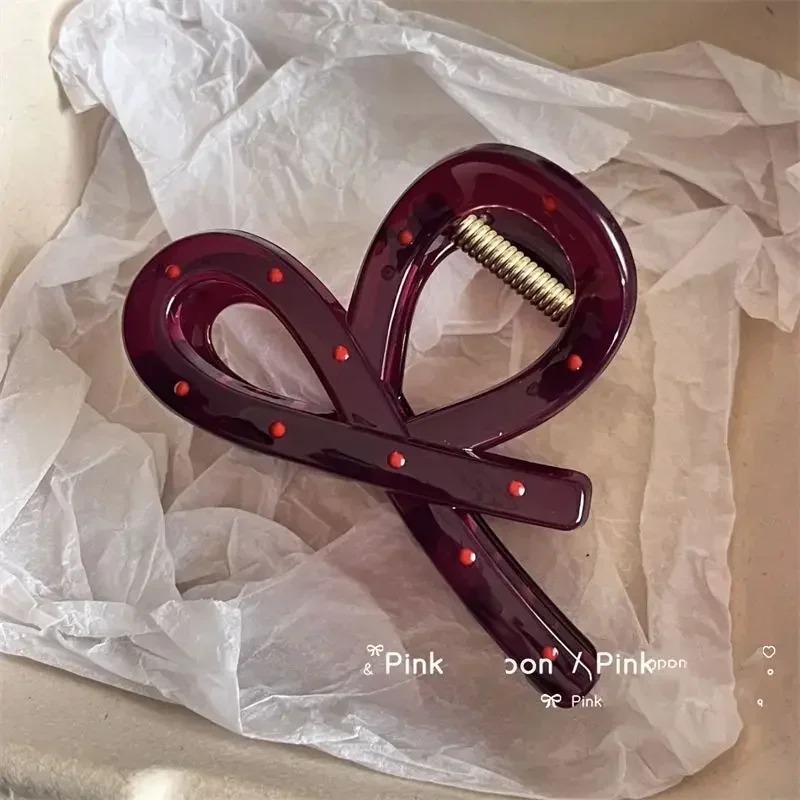 Ribbon Bow Gift - 2Pcs Women Vintage Red Polka Dot
