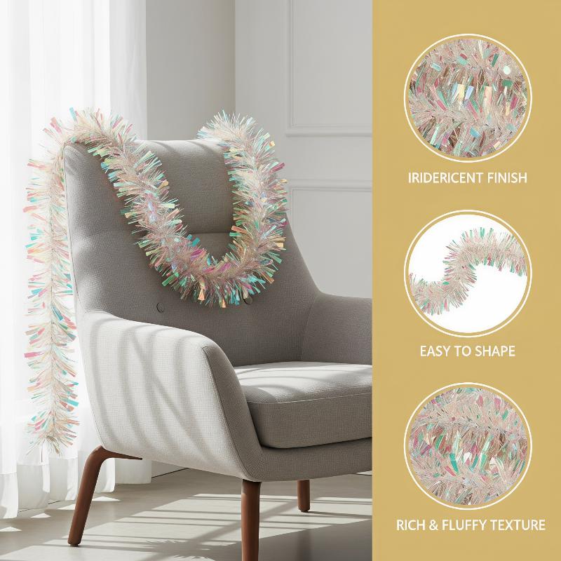 Light Green Iridescent Hologra - đánh giá và giá Tinsel Garland Decoration