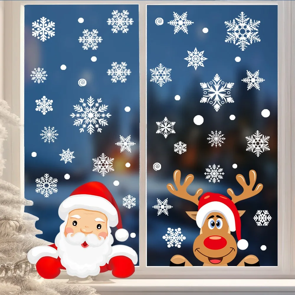 Cartoon Christmas Santa Claus  - đánh giá và giá Snowflake Window Decal