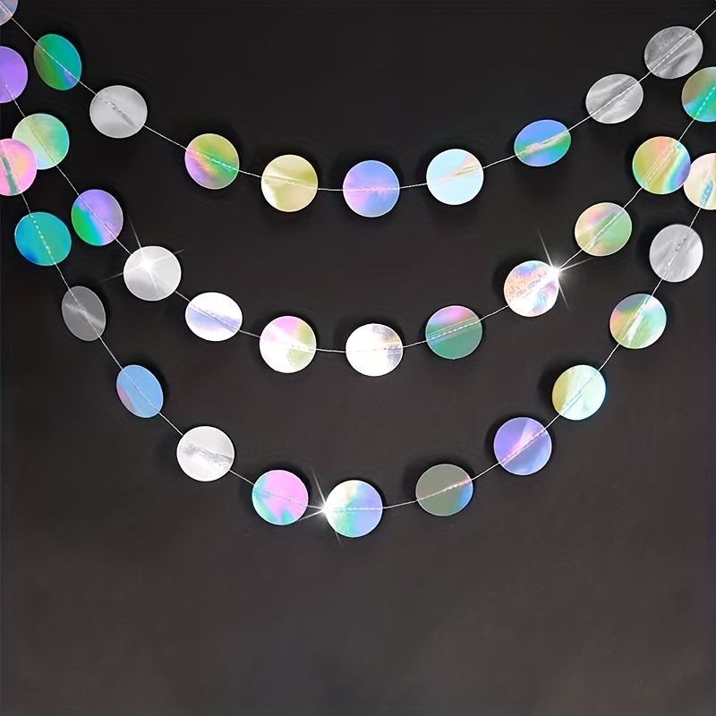 1pc Shimmering Iridescent Circ - đánh giá và giá Tinsel Garland Decoration