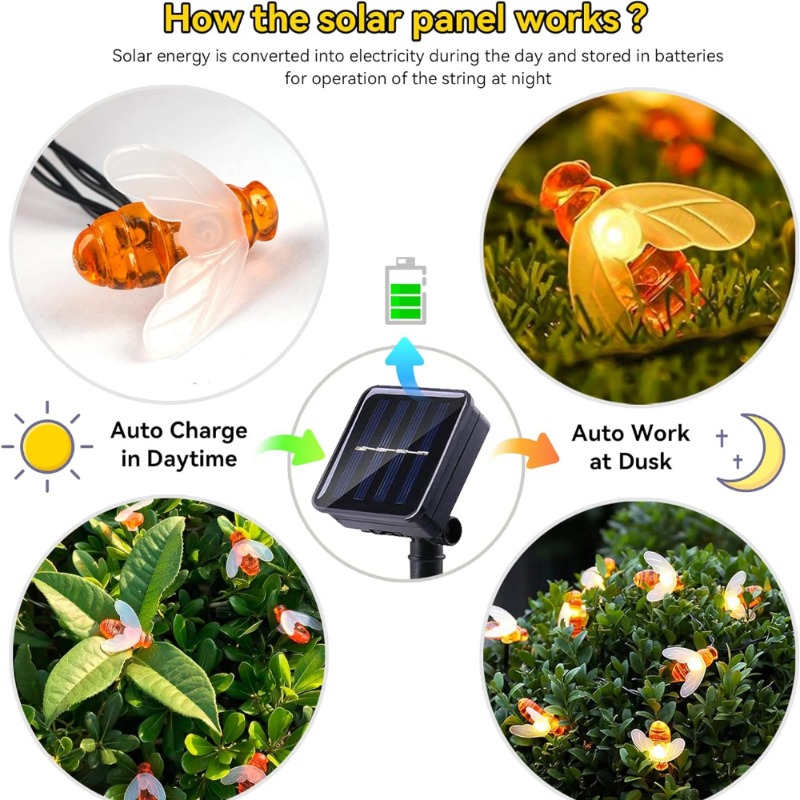 Solar Bee String Light 7m 50 L - đánh giá và giá Christmas Lights Outdoor